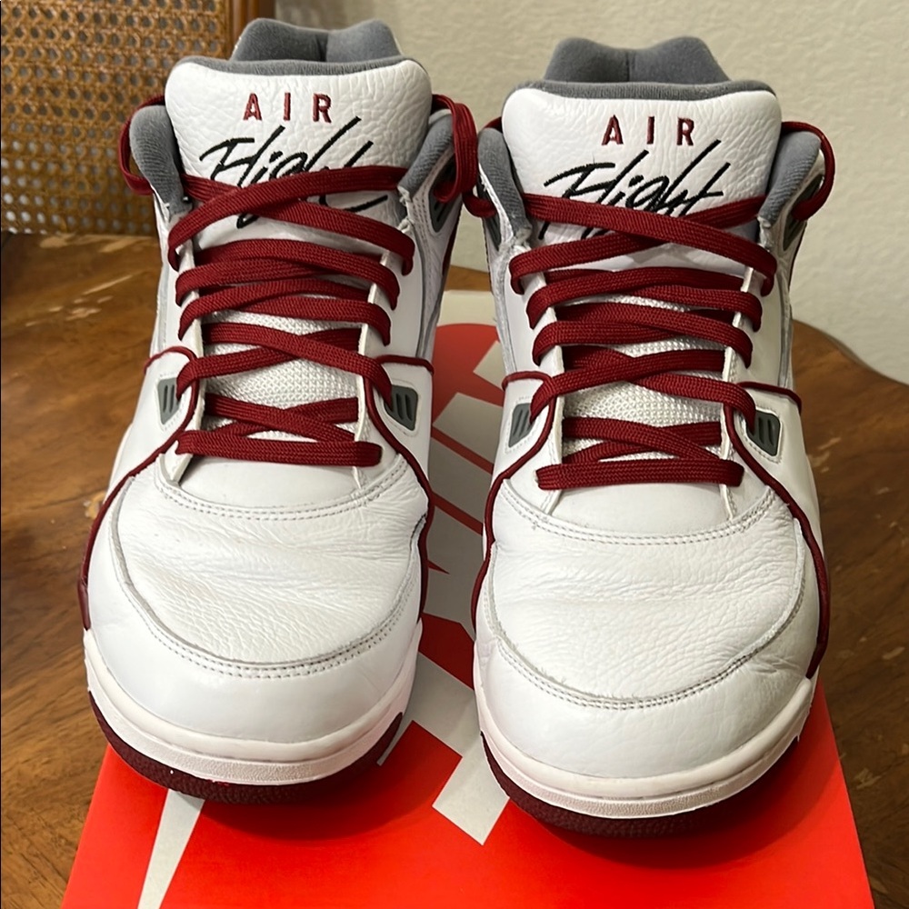 Nike Air Flight White and Maroon Athletic Shoes